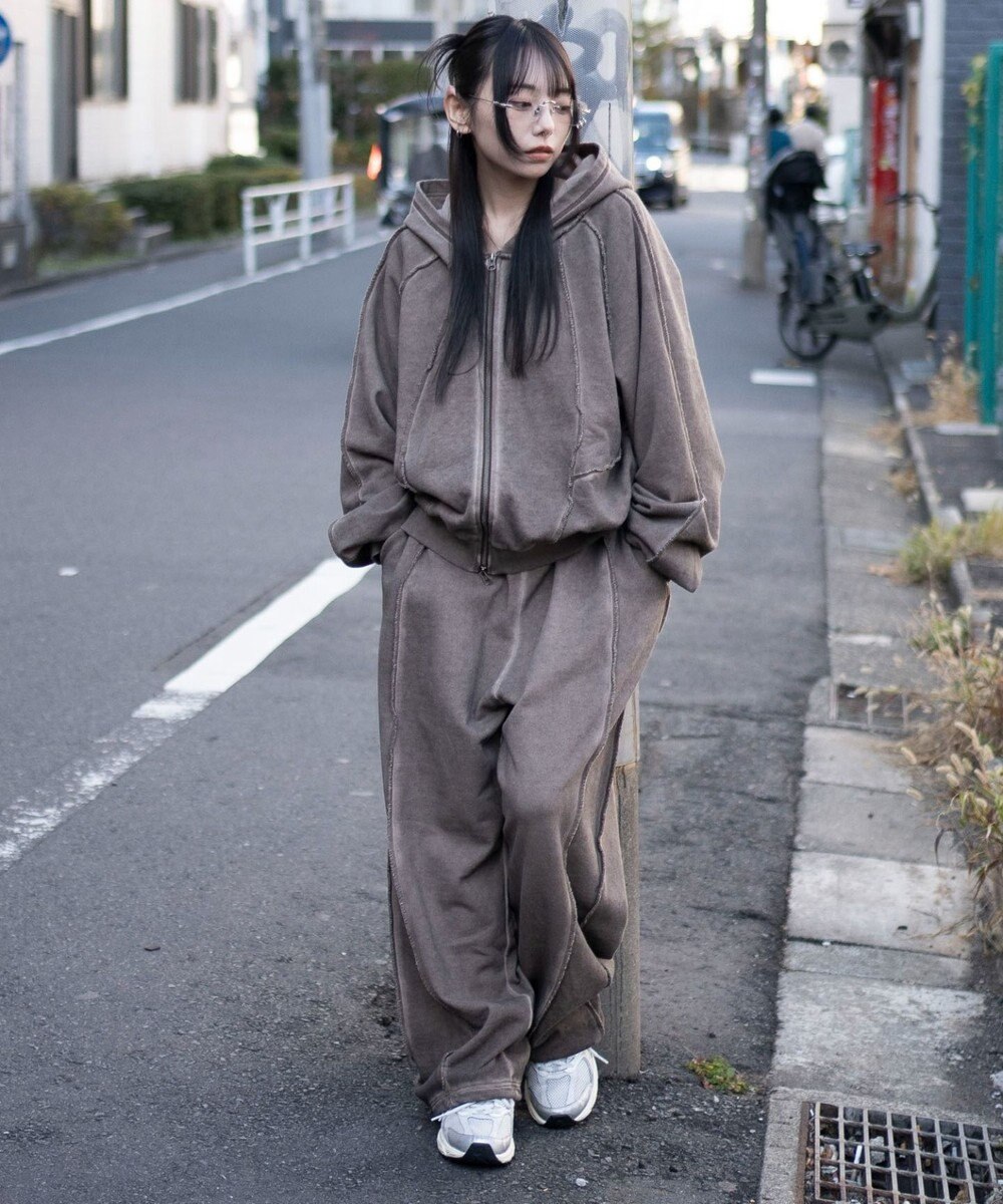 WEGO 【ユニセックス着用ITEM/MLサイズ展開】スウィッチングZIPパーカー 