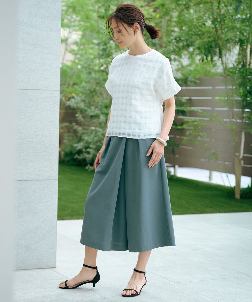 J.PRESS LADIES L 【洗える】Crispyツイル クロップド パンツ 