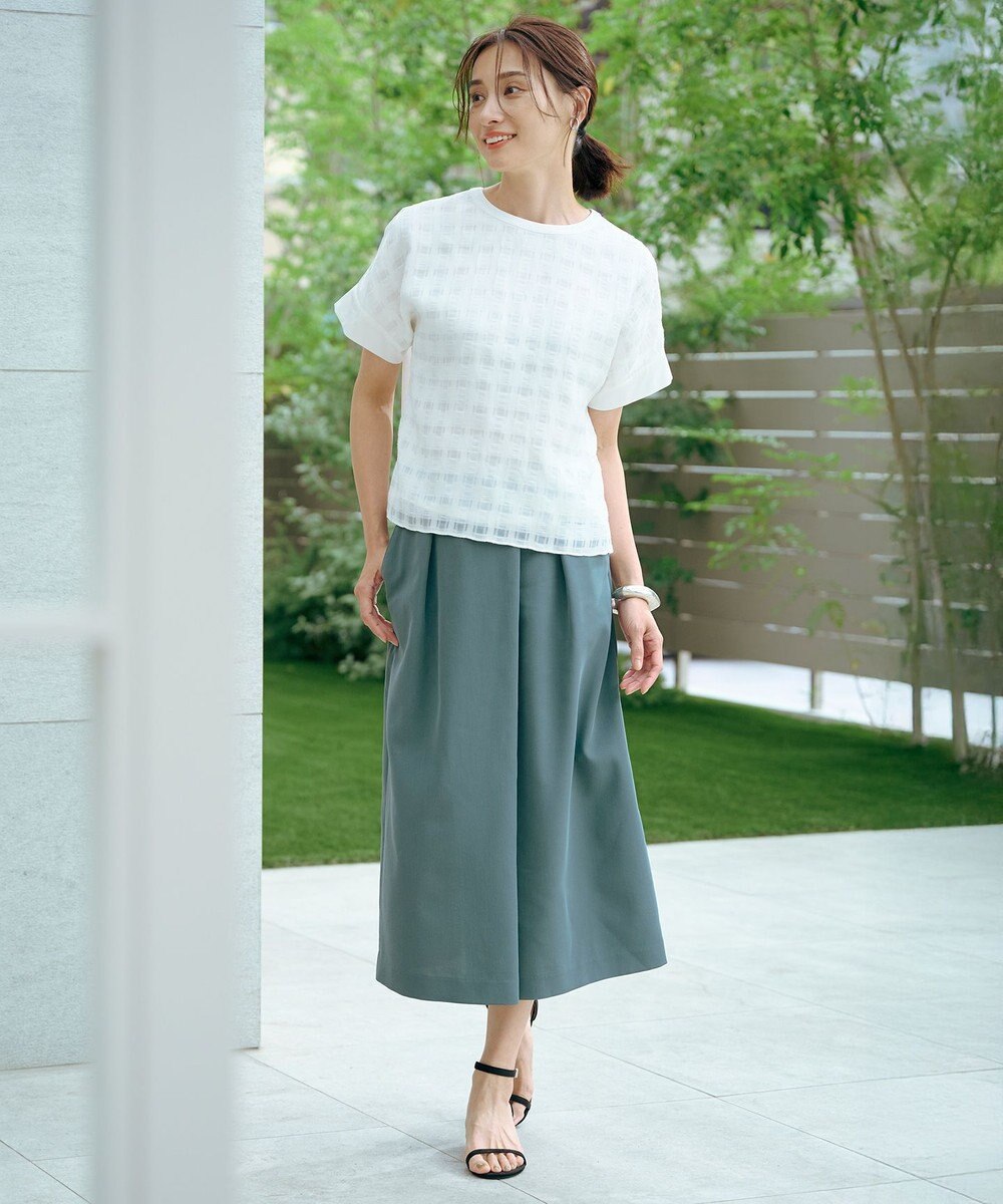 J.PRESS LADIES S 【洗える】Crispyツイル クロップド パンツ 