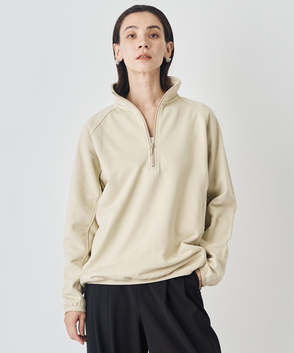 UNFILO MENS 【男女兼用】ナイロン裏毛 ハーフジップ 