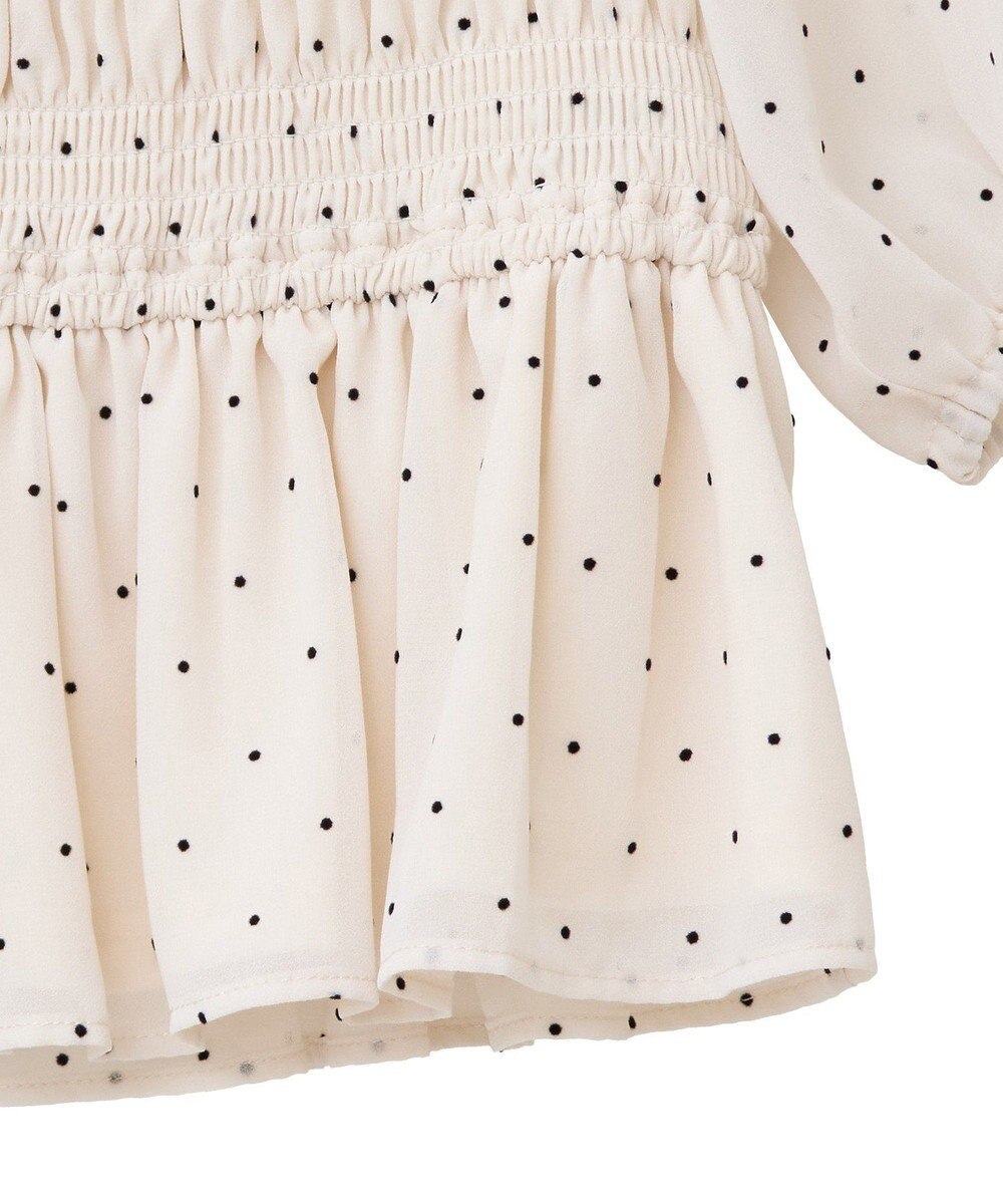 earth music&ecology ＳＥＴ２点フロッキードットブラウス＋スカート 