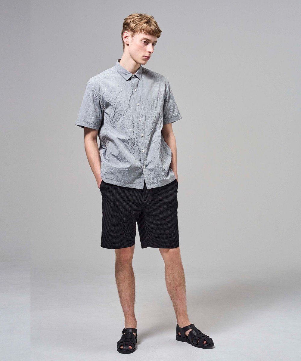 JOSEPH HOMME 【新素材】ランダムプリーツワッシャー　レギュラーカラー半袖シャツ 