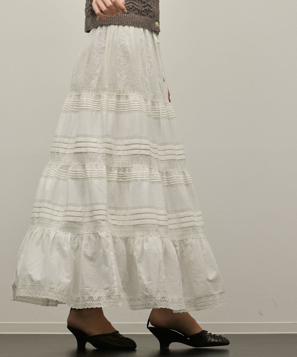 GRACE CONTINENTAL ピンタックティアードスカート 