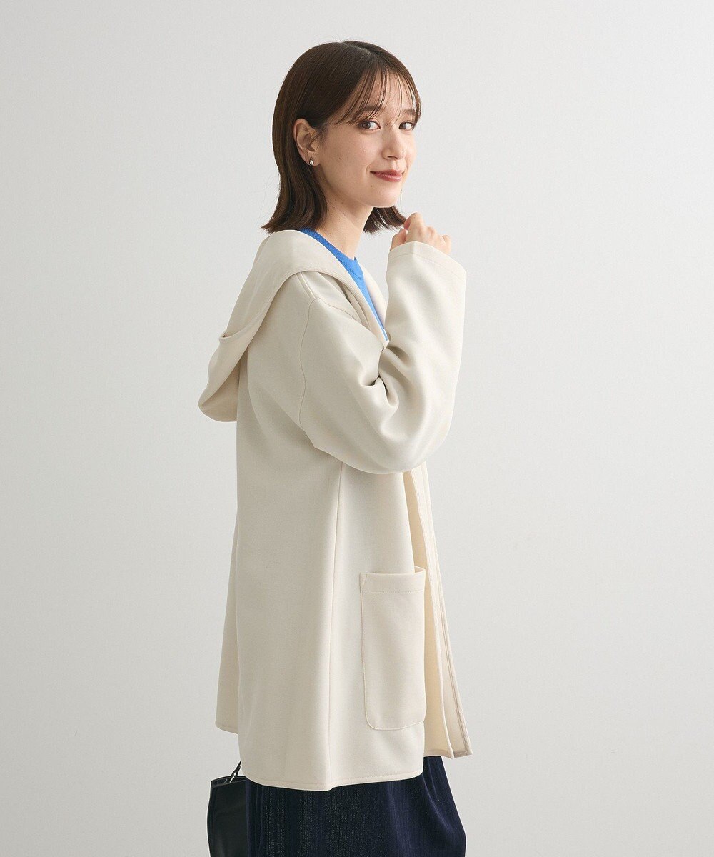 Green Parks ポンチフード付きカットカーディガン 