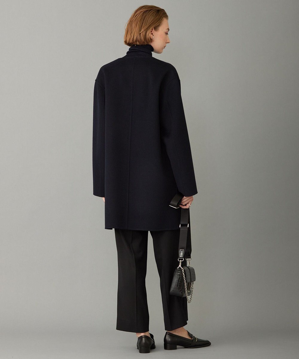 ICB ウールリバー ストール付きノーカラーコート 