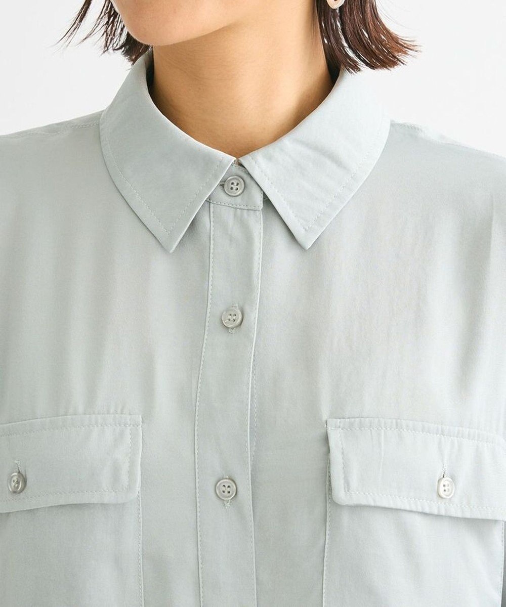 Green Parks ・ＳＵＧＡＲ　ＳＰＯＯＮ　サテンオーバーシャツチュニック 