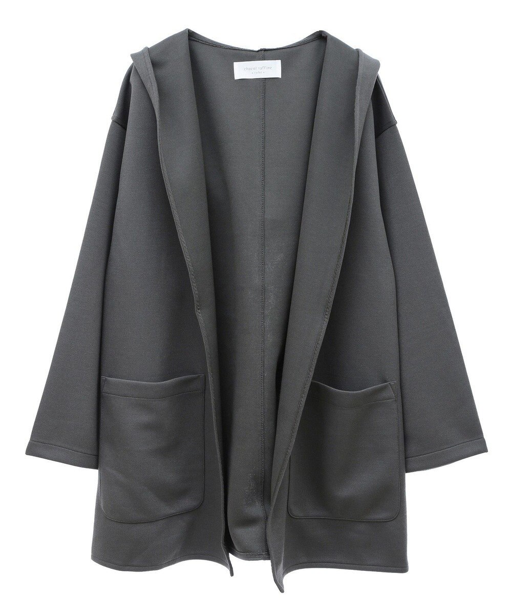 Green Parks ポンチフード付きカットカーディガン 