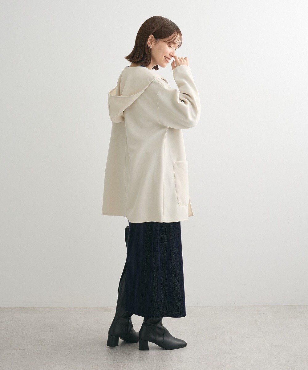 Green Parks ポンチフード付きカットカーディガン 