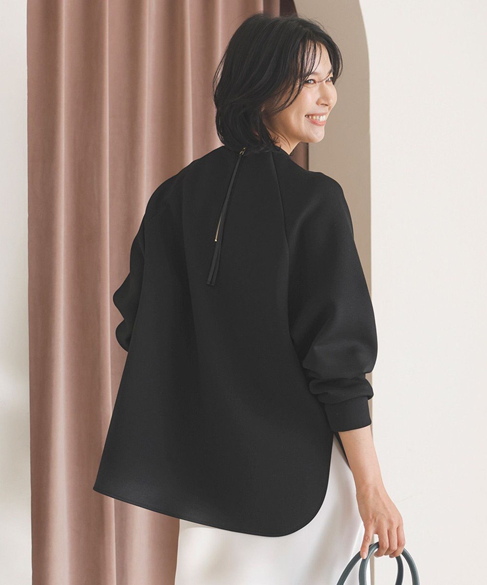 UNFILO L 【野呂佳代さん着用】BEAUTY FORM JERSEY バックZIPプルオーバー 