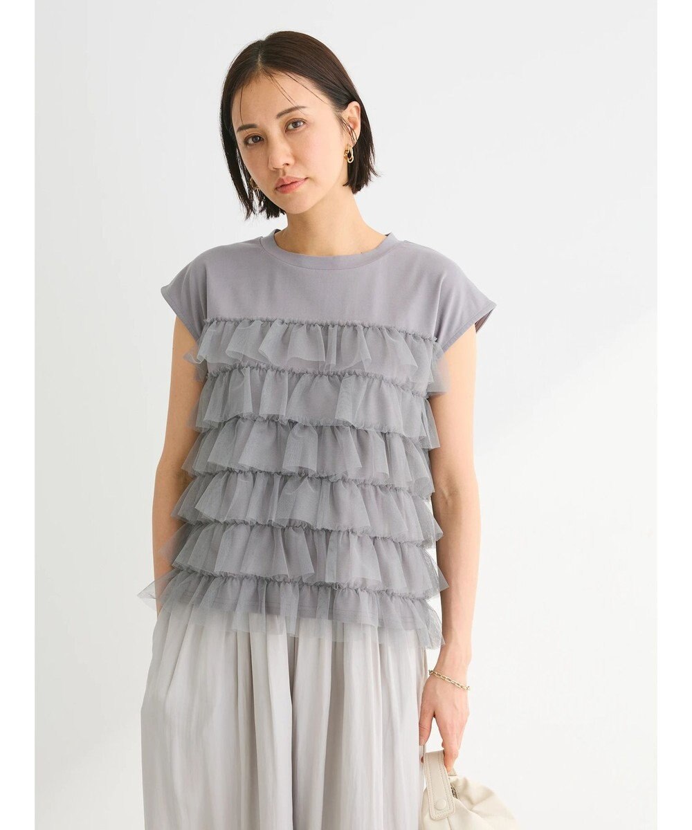 Green Parks フレンチスリーブチュールティアードプルオーバー 