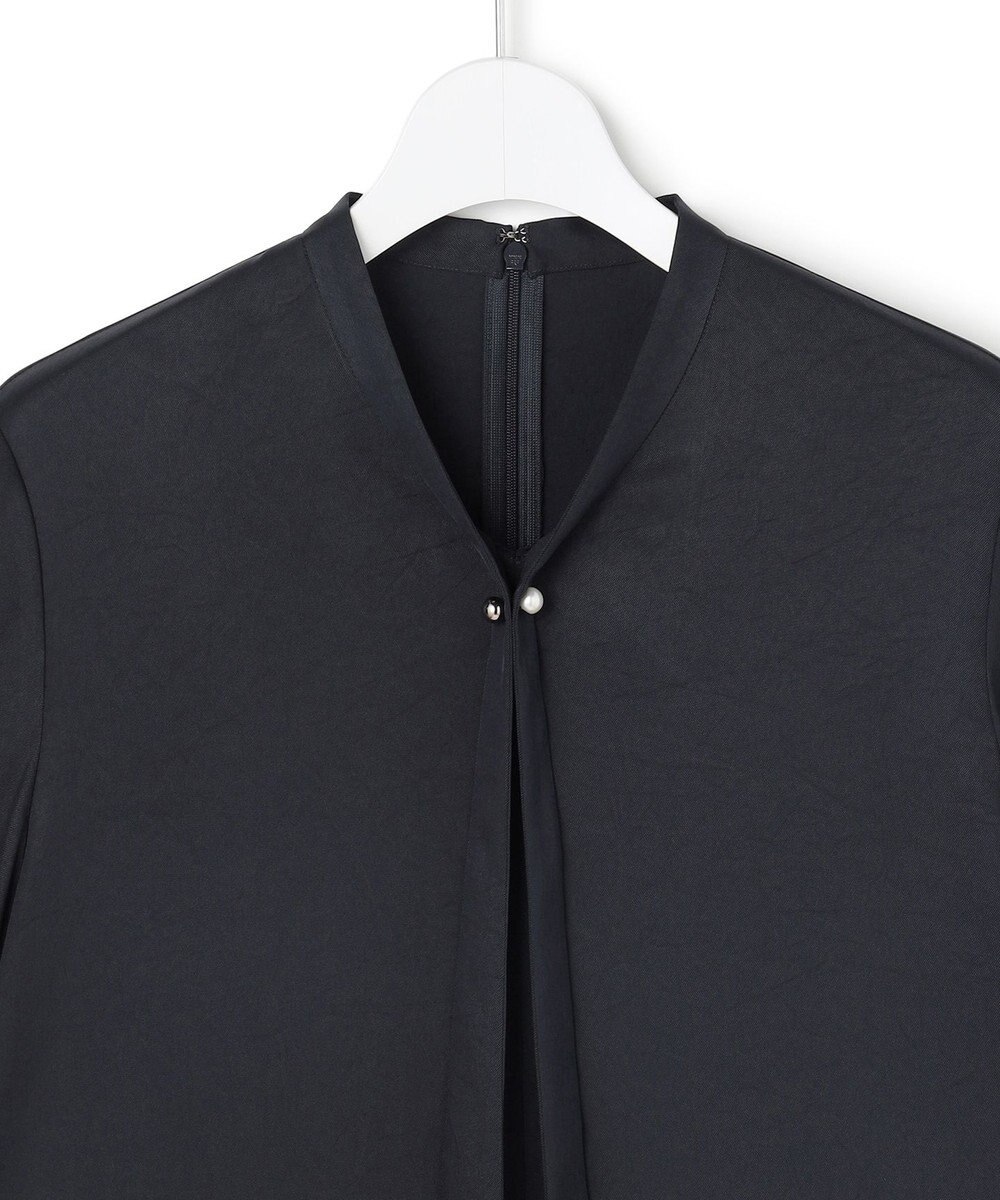 ICB 【先行予約】ストレッチシルキーツイル タイブラウス 