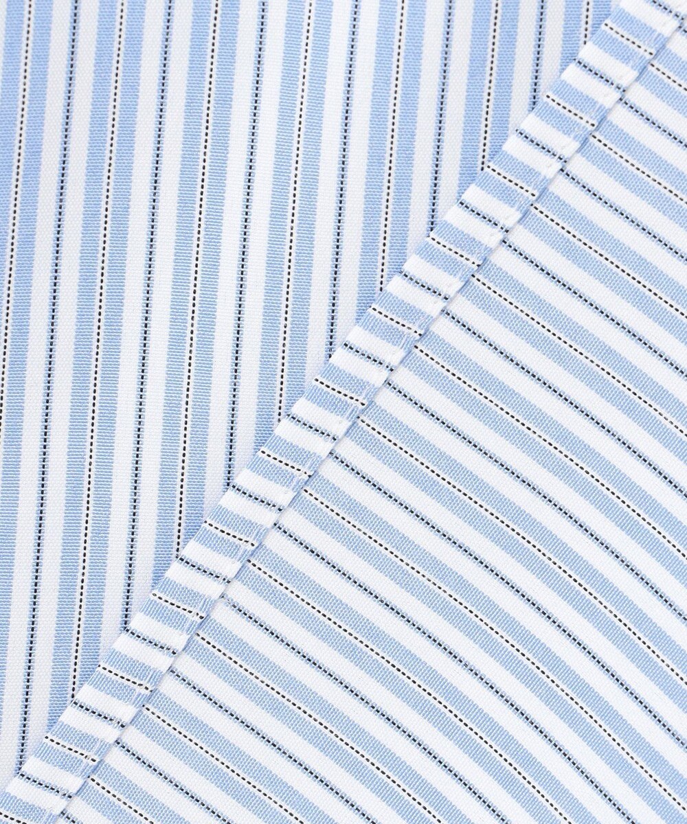 J.PRESS LADIES L 【洗える】ストライプ バンドカラー ブラウス 