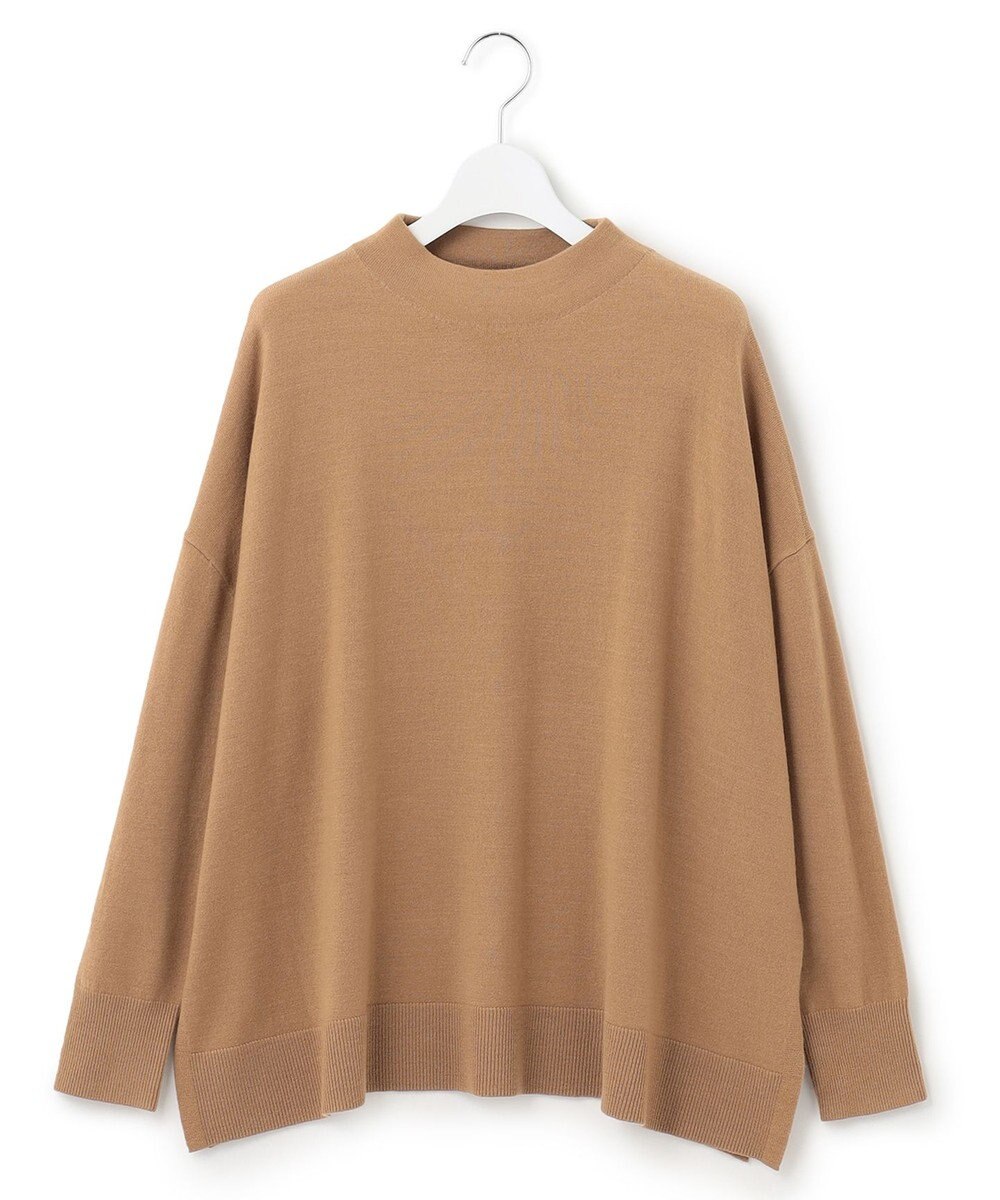 23区 【洗える】セミウーステッドウール モックネック ニット 