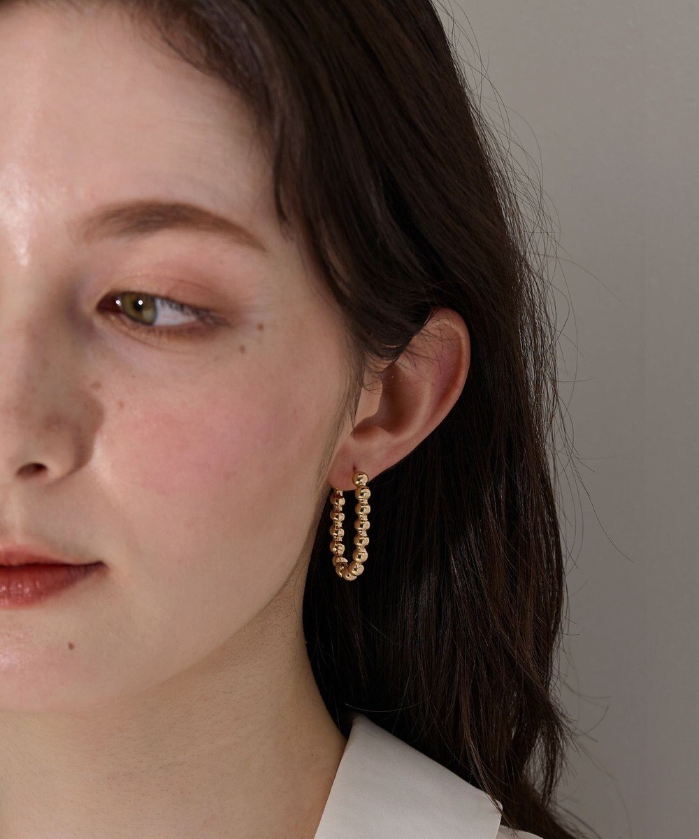 Phoebe 【金属アレルギー対応】バブルオーバルフープピアス　ゴールド 