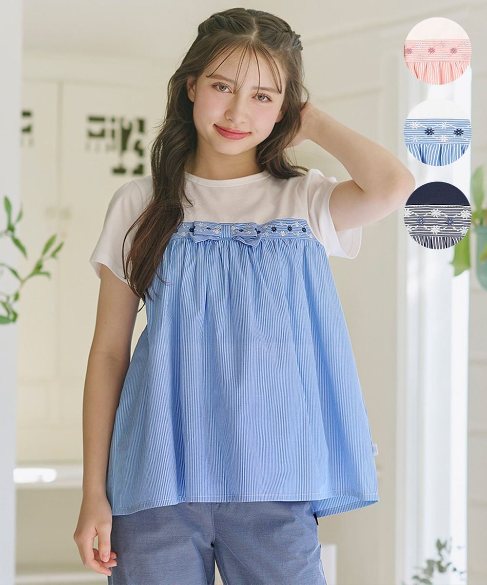 組曲 KIDS 【150-170㎝】 フラワーリボンチュニック 