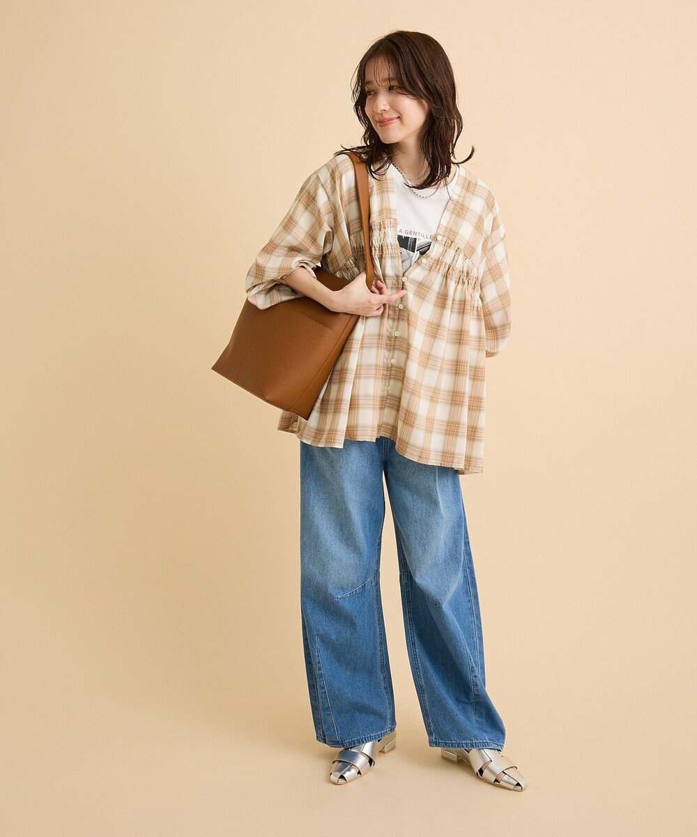 Green Parks ウエストタックコクーンデニムパンツ 