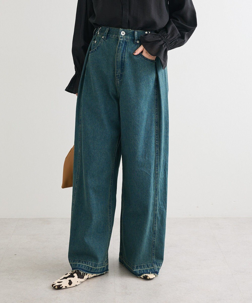 Green Parks ・ＳＵＧＡＲ　ＳＰＯＯＮ　タックデニムワイドパンツ 