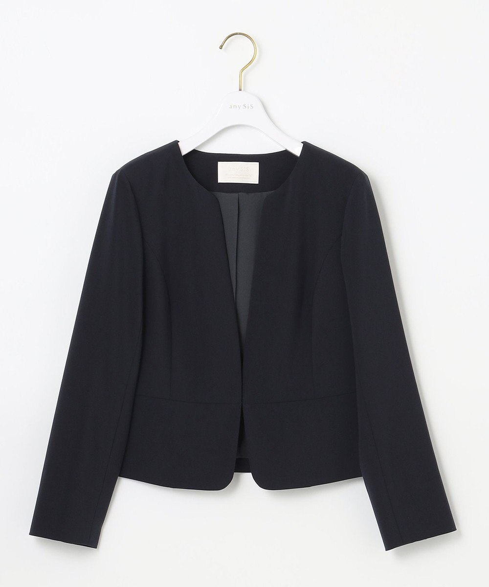 ANY SIS 【セットアップ対応】セレモニーダブルクロス ノーカラー ジャケット 