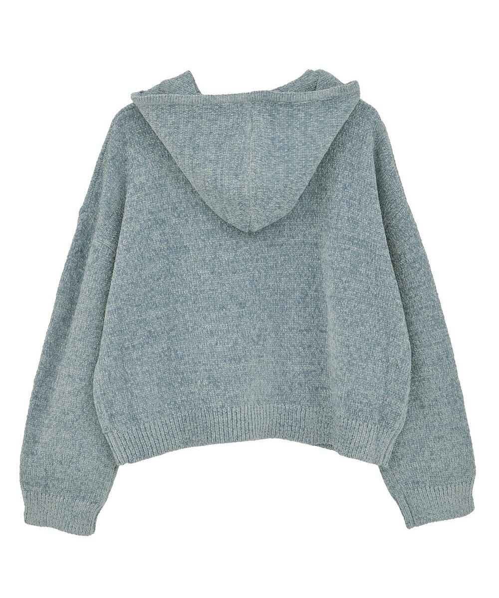 earth music&ecology ベロアフーディージップニットカーディガン 