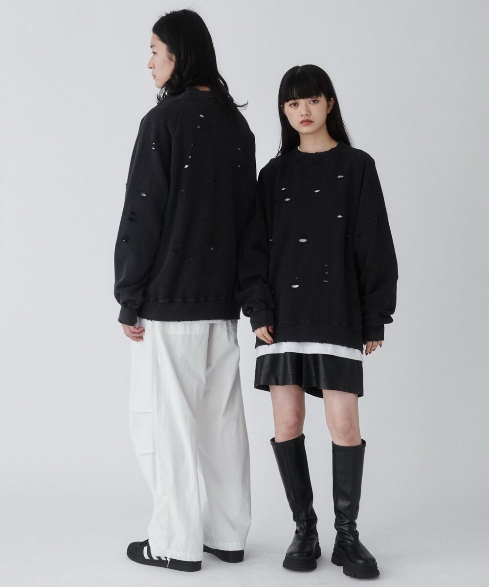 WEGO ダメージプルオーバースウェット 