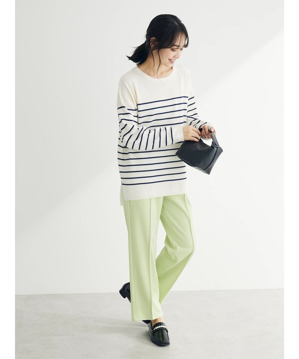 Green Parks ラメ入りボーダーニットプルオーバー 