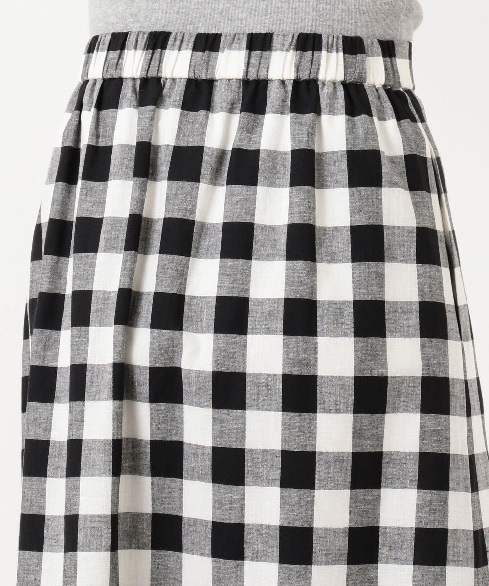 J.PRESS LADIES 【洗える】BEZコットンリネンブロックギンガム スカート 