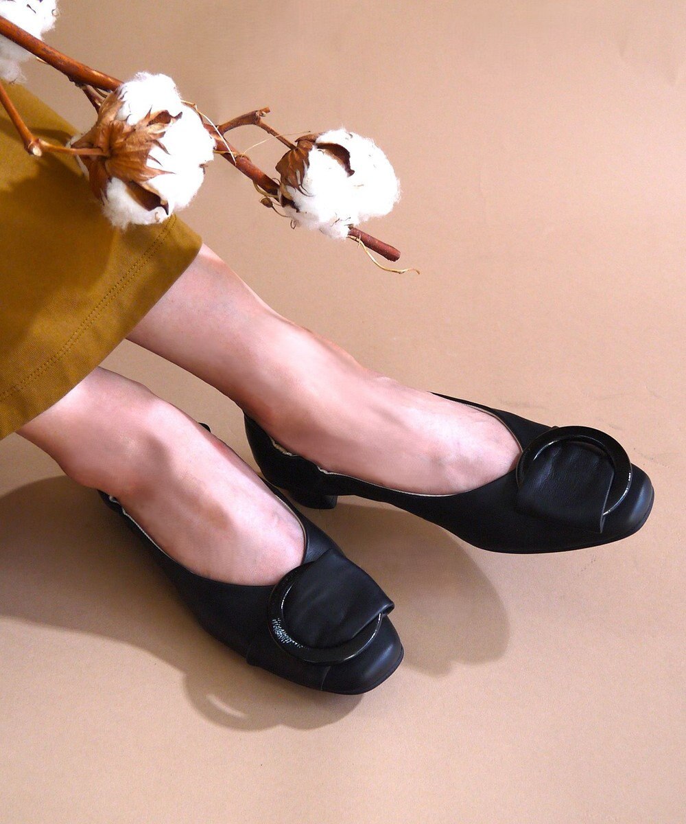 nouvelleRobe Oū 【本革・高反発】Big Buckle pumpsビッグバックル ヒールパンプス 