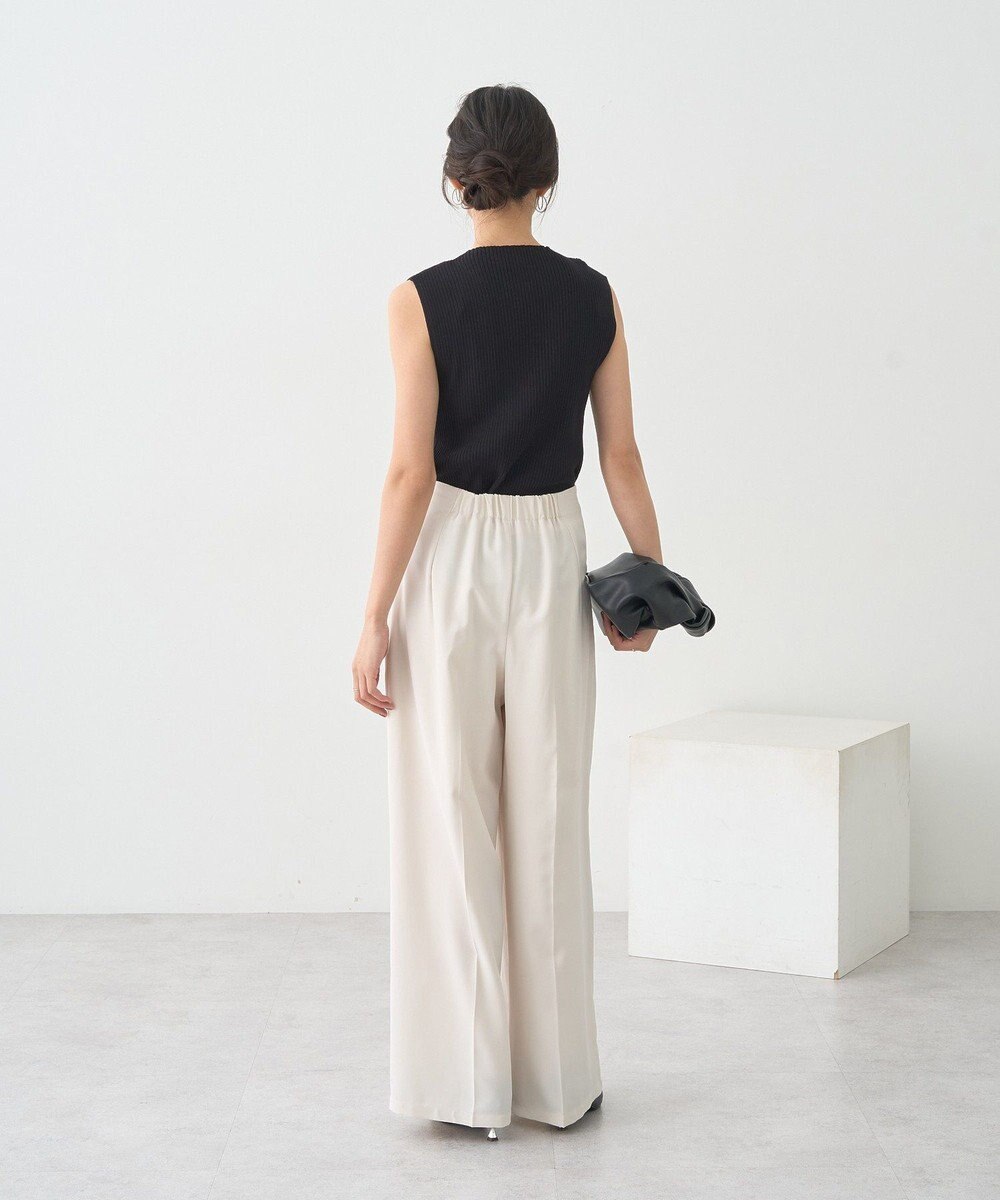 earth music&ecology ランダムリブボトルネックノースリーブニット 