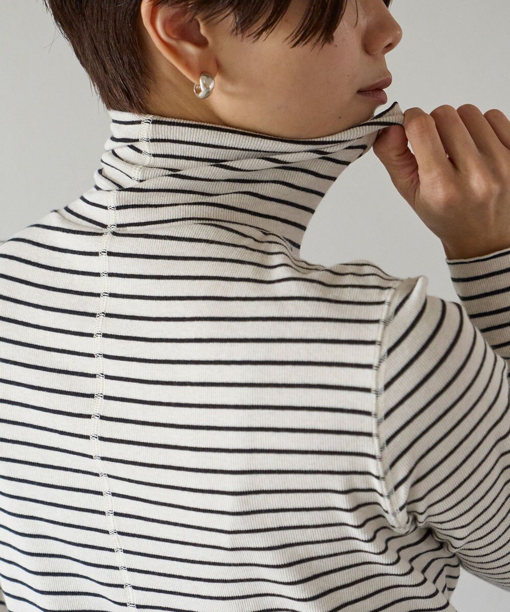 UNFILO 【暖かさ＆着心地の良さで大ヒット】コットンカシミヤ タートルネックカットソー 