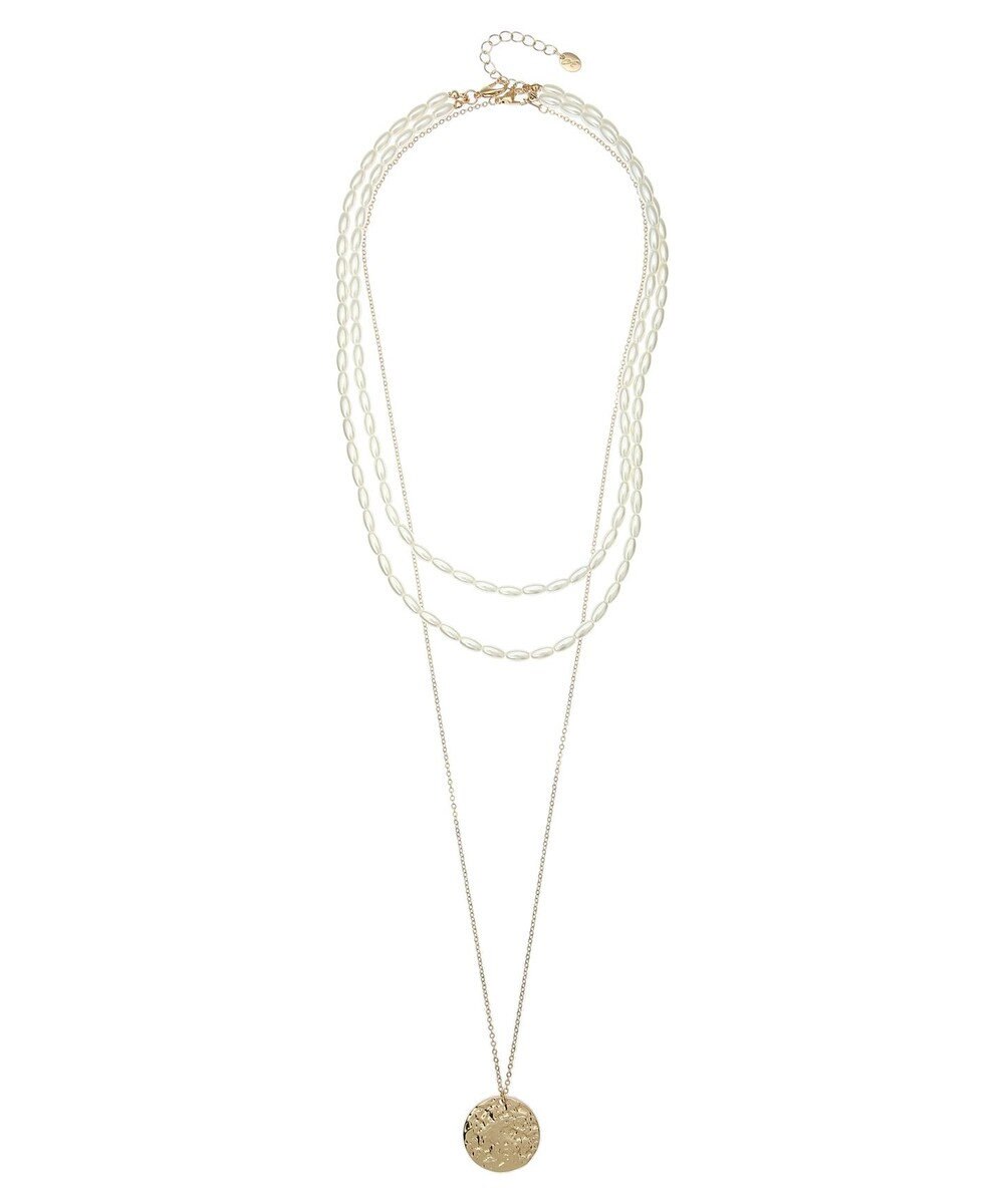 AMERICAN HOLIC ナツメパール２連＆メタルコイン３ＷＡＹネックレス 