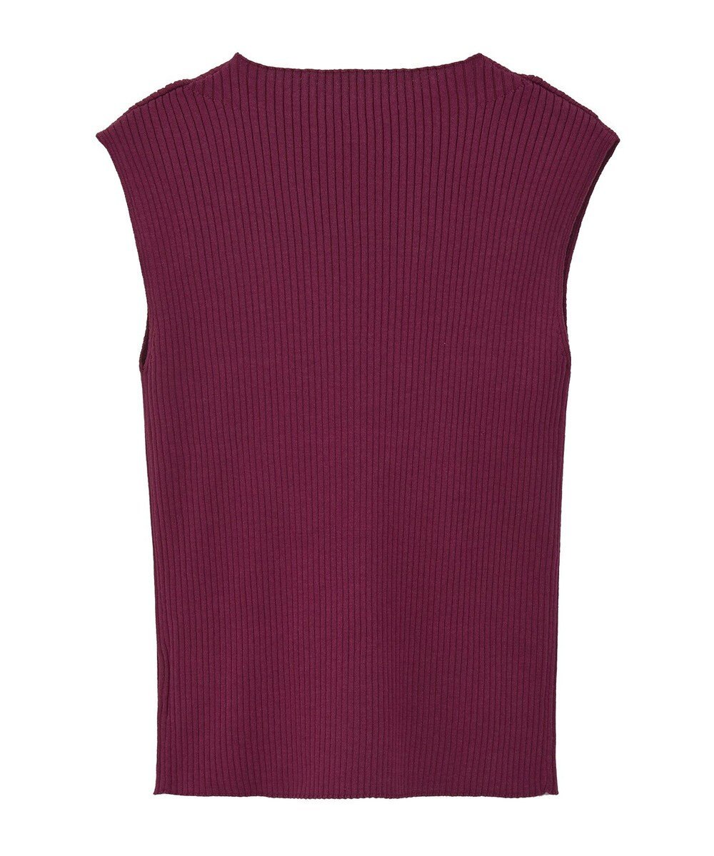 earth music&ecology ランダムリブボトルネックノースリーブニット 