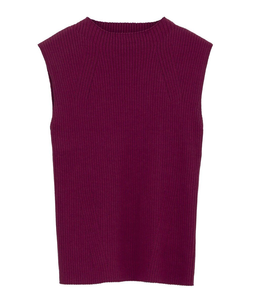 earth music&ecology ランダムリブボトルネックノースリーブニット 