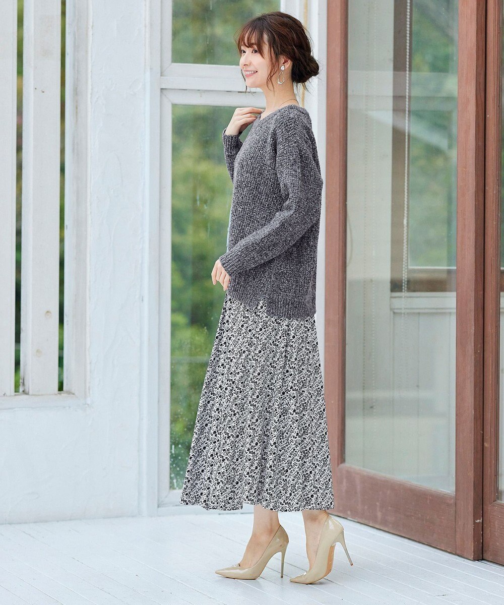 Tiaclasse 【洗える】大人可愛いワッフルニットトップス 