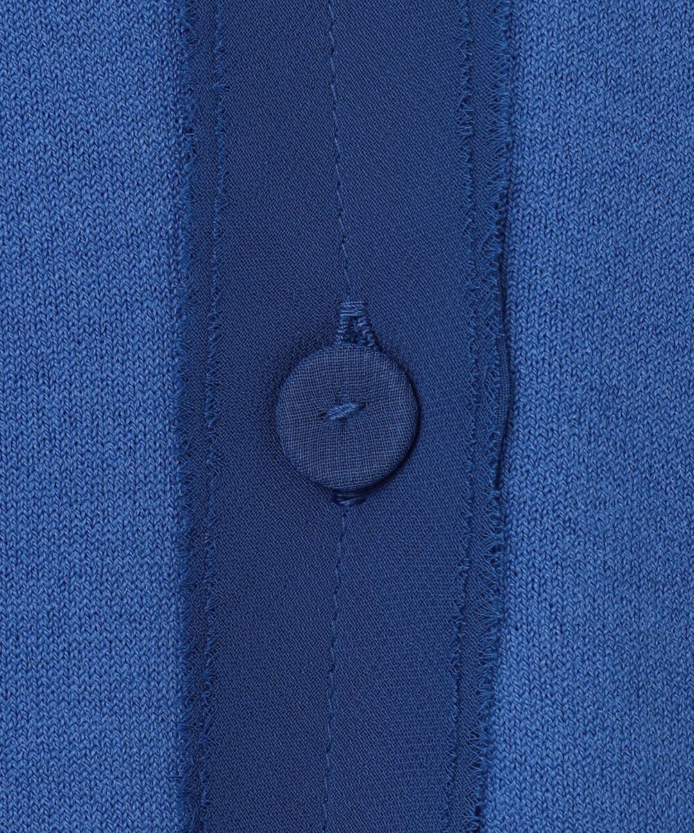 BEIGE， 【洗える】VALOIS / ジョーゼットトリム半袖カーディガン 