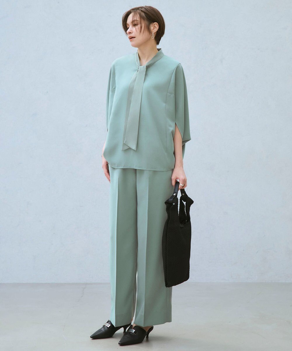 ICB L 【CLASSY.掲載・WEB限定カラーあり】FluidBackSatin ワイドパンツ 