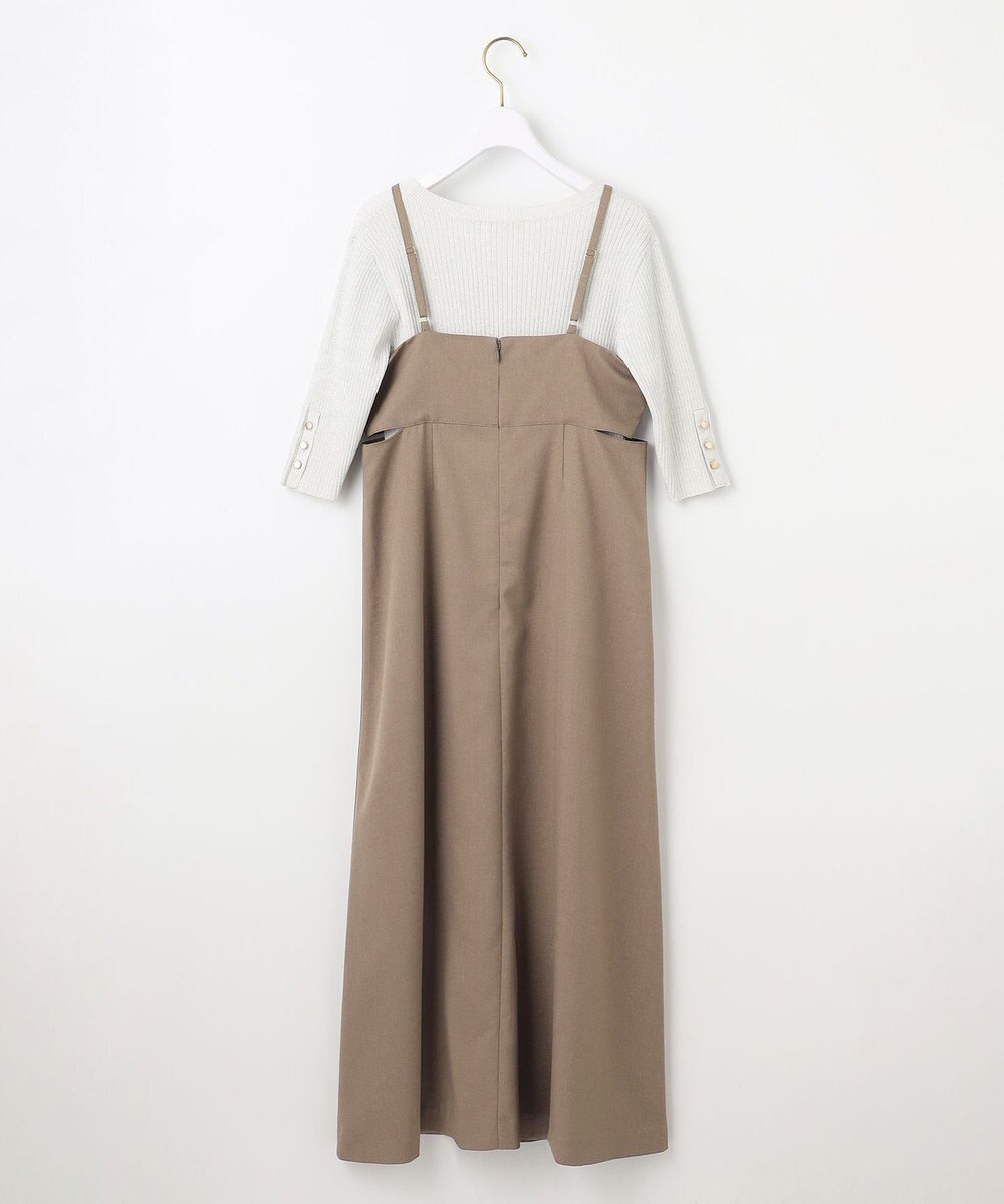 ANY SIS L 【洗える・2SET】カットデザインスタイルアップ ワンピース×ニット 