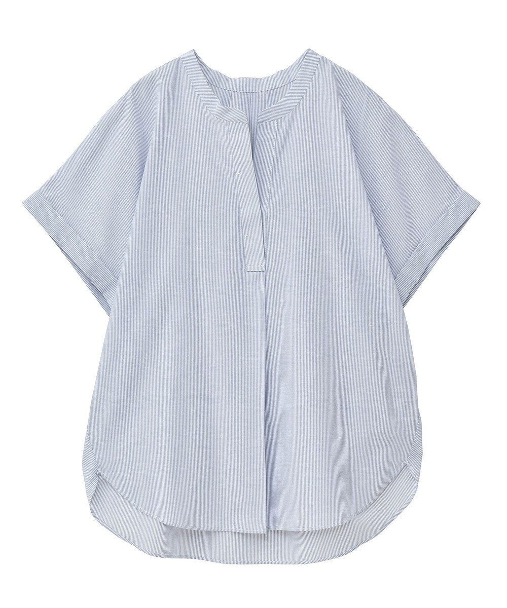 Green Parks 綿麻混フレンチスリーブスキッパーシャツ 