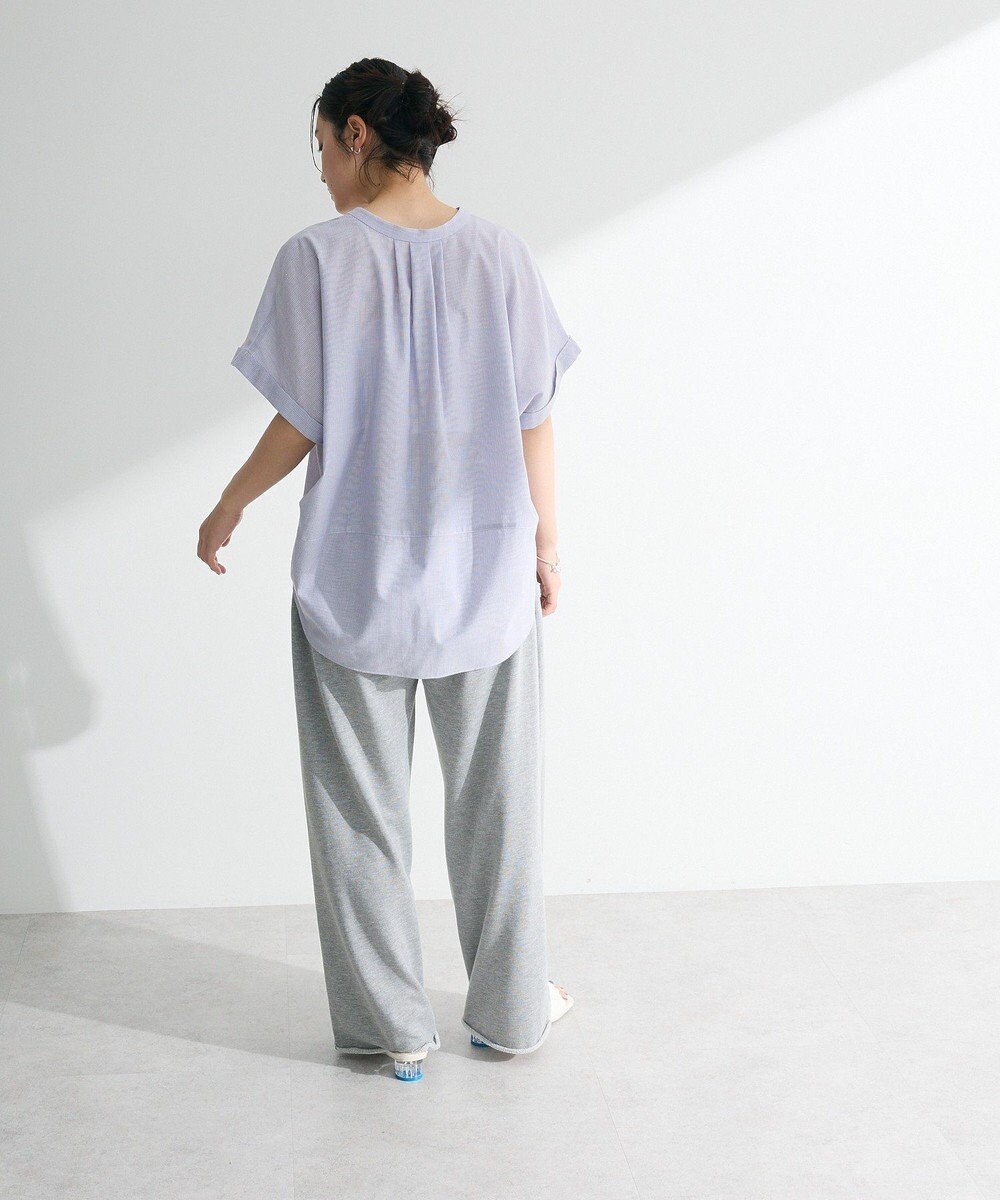 Green Parks 綿麻混フレンチスリーブスキッパーシャツ 