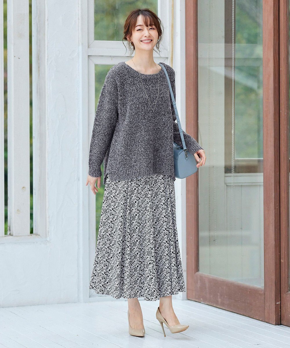 Tiaclasse 【洗える】大人可愛いワッフルニットトップス 