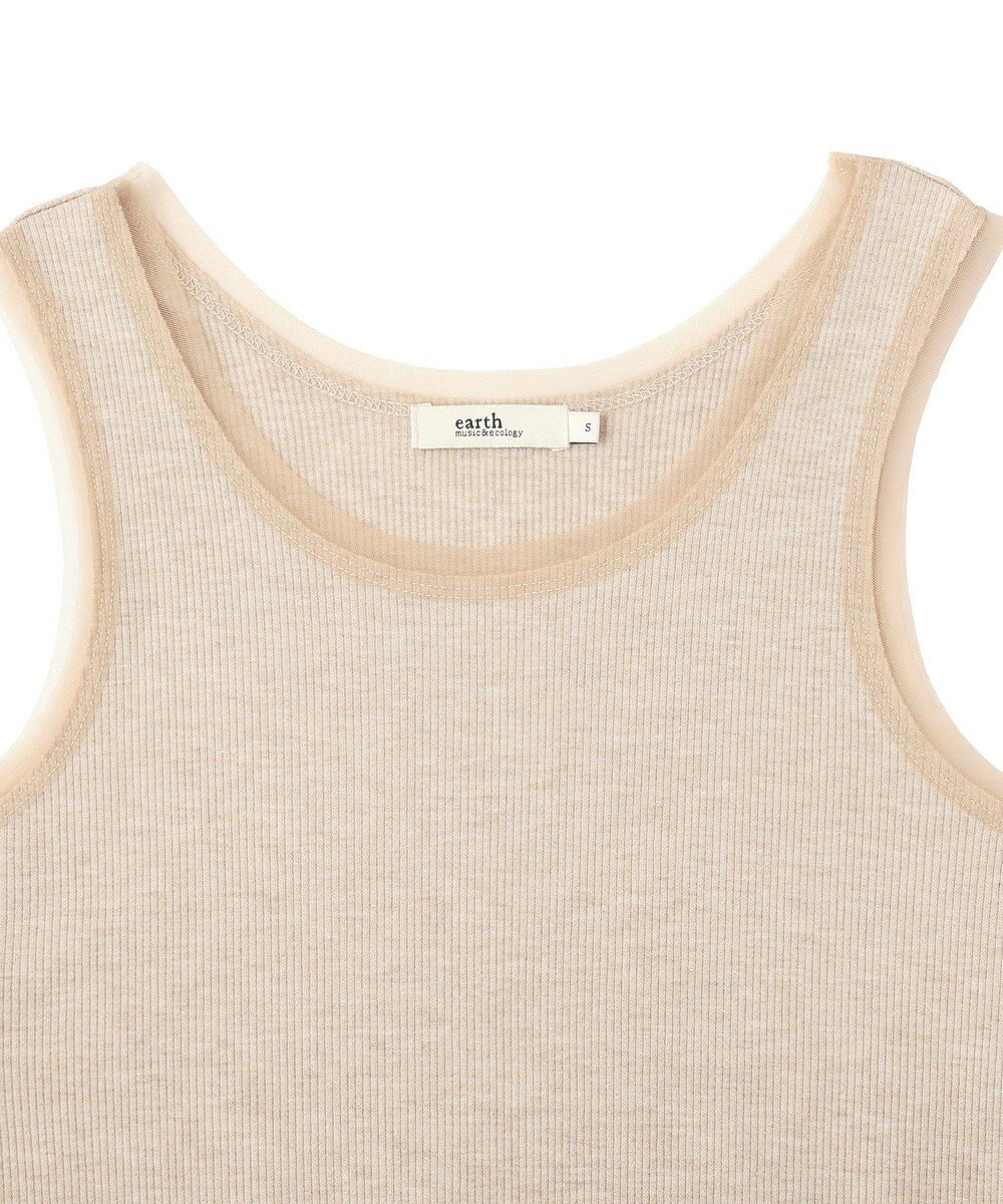 earth music&ecology エッジチュールラメテレコタンクトップ 