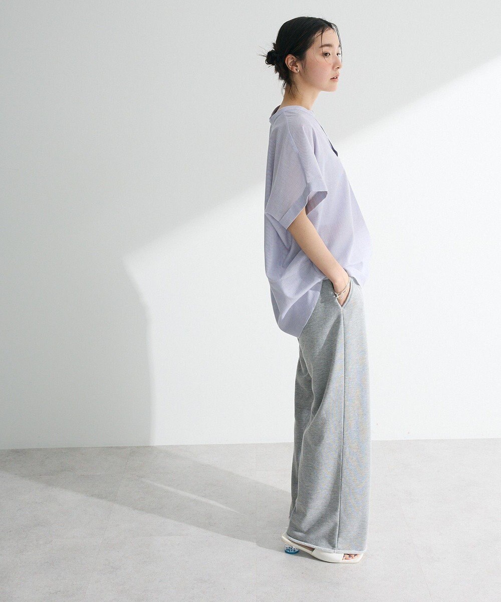 Green Parks 綿麻混フレンチスリーブスキッパーシャツ 