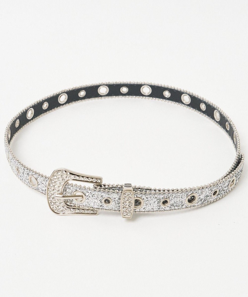 WEGO Lビジューバックルラメベルト 