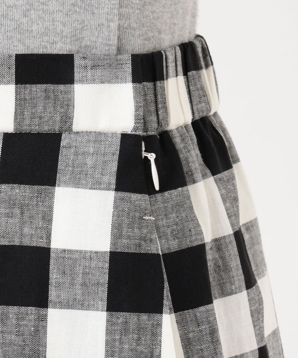 J.PRESS LADIES 【洗える】BEZコットンリネンブロックギンガム スカート 