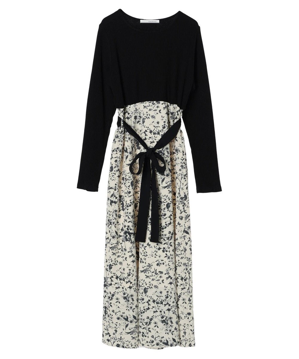 Green Parks ・ＥＬＥＮＣＡＲＥ　ＤＵＥ　リブ×フラワーキリカエワンピ 