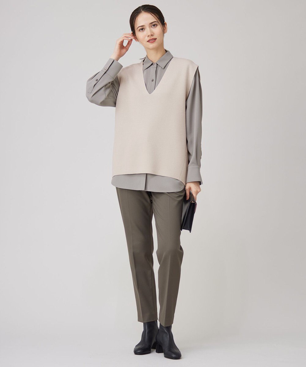 自由区 S 【セットアップ対応・洗える】ウールミラノニット ベスト 