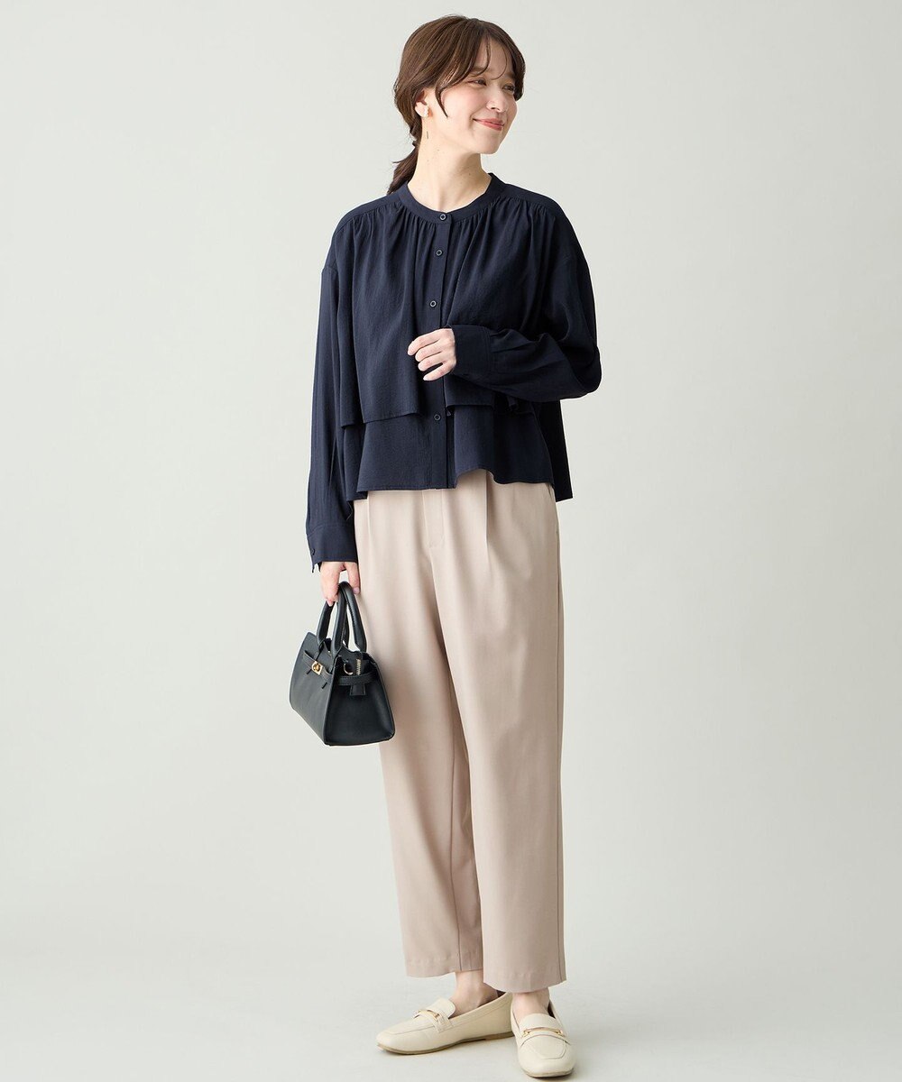 ANY L イージーケアライトストレッチテーパードパンツ 