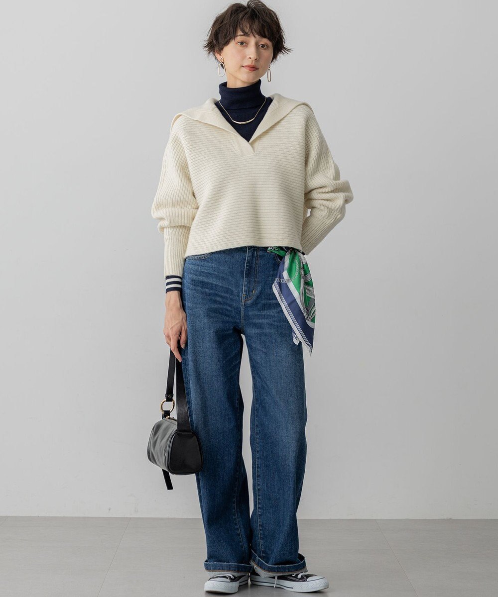 23区 S 【洗える】ウールカシミヤチャンキー クロップド スキッパーニット 