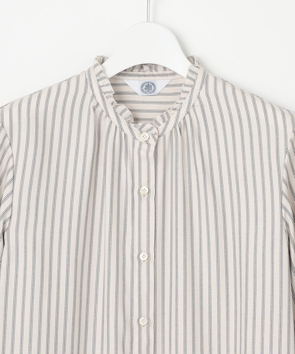 J.PRESS LADIES L 【洗える】サイロチェック＆ストライプ ブラウス 