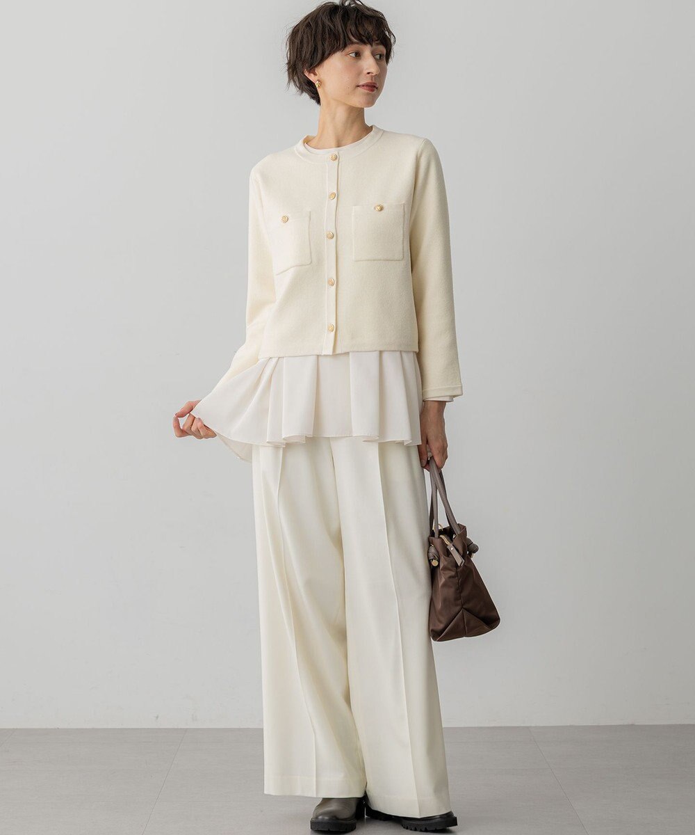 23区 S 【ご好評につき新色追加】ナチュラルコットンベアコンビ ペプラム カットソー 