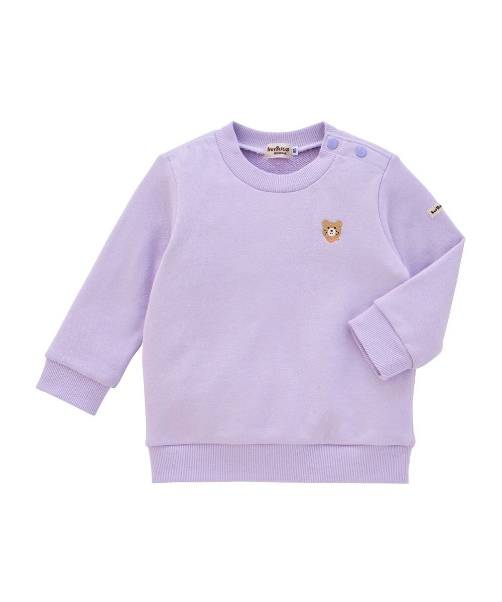 MIKI HOUSE HOT BISCUITS 【70-120cm】【Everyday Series】ワンポイント くすみカラー裏毛パイルトレーナー 